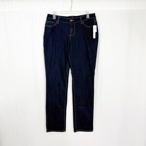 NEW Dress Barn Signature Fit Straight Leg Jeans, Size 6, Dark Blue